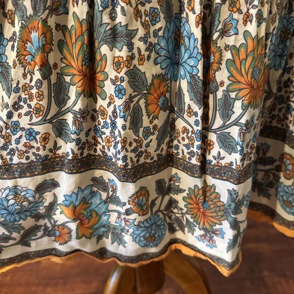 Floral Boho Midi Dress Small Lined Cottagecore Peasant Flower Romantic Casual - Picture 6 of 14